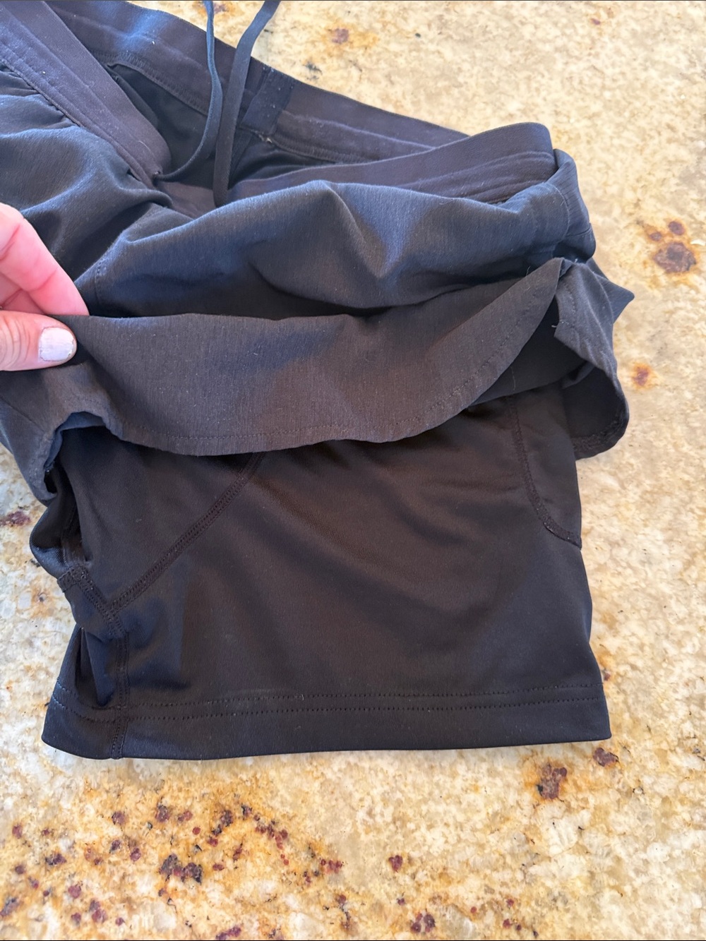 BURLEBO Men's black Drawstring Performance Hybrid Shorts size Small - Picture 6 of 6